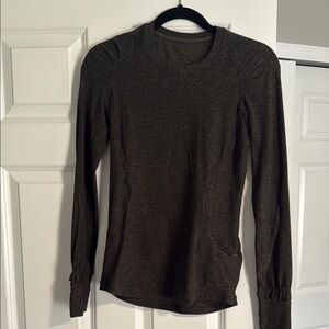 Lululemon Women's Long Sleeve Top - Green /Brown
